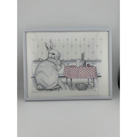 Susan B. Rupp "Thinning Hare" Rabbit Print 1992 #72/950 Framed 8"x 10" Signed - Picture 2 of 7